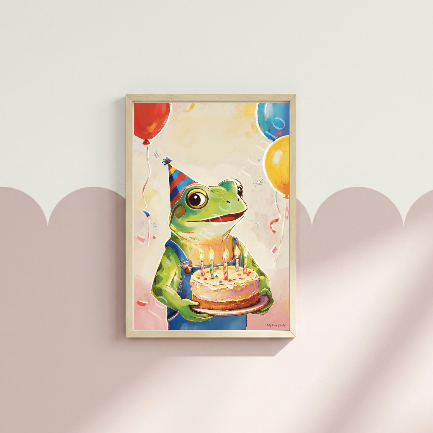 Occasion Fine Art Print "Happy Birthday" (A5 single art print) | Hand-Illustrated Eco Fine Art Print