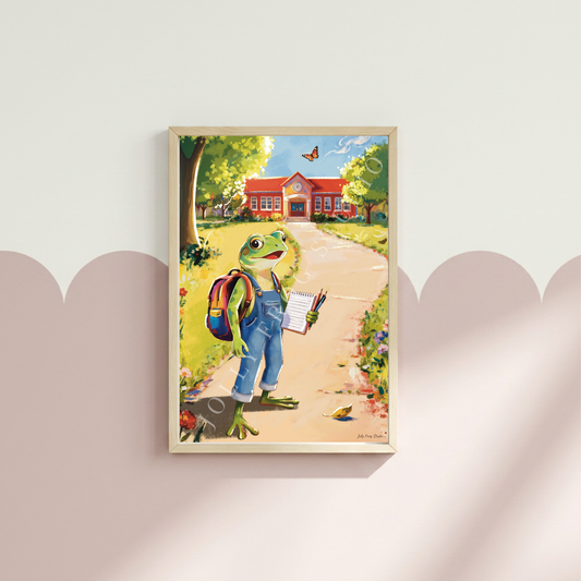 Occasion Fine Art Print "Back to School" (A5 single art print) | Hand-Illustrated Eco Fine Art Print